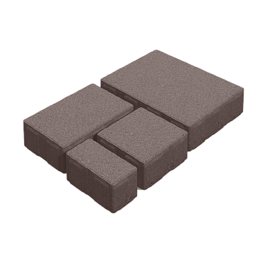 Тротуарная плитка Новый город Квартет 4НГК6Ф Коричневая 60мм